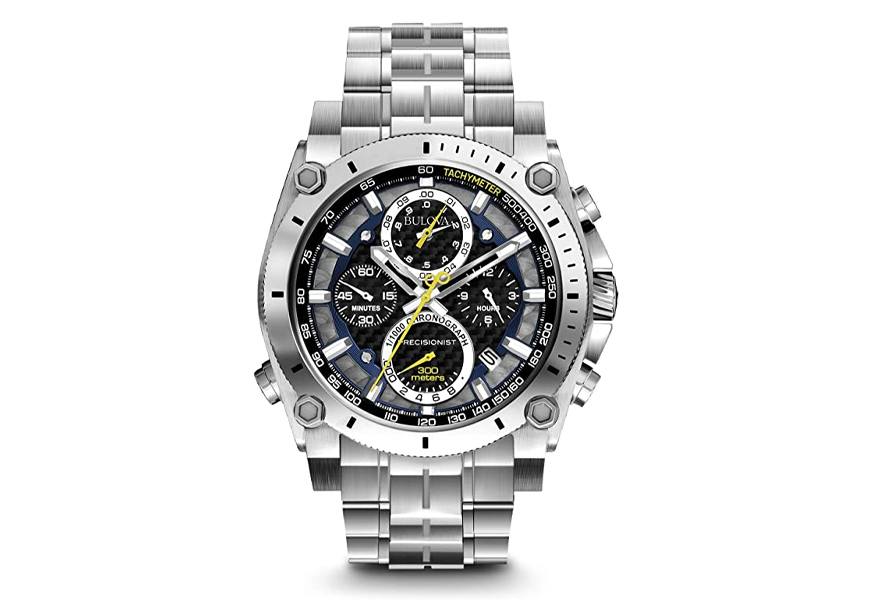 bulova men's precisionist stainless steel chronograph watch