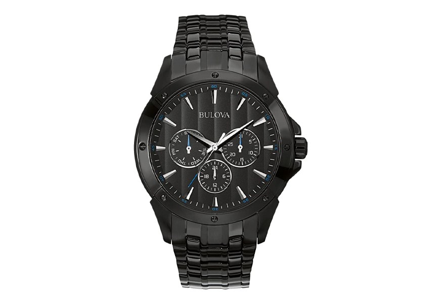 bulova men's sports analog display japanese quartz black watch
