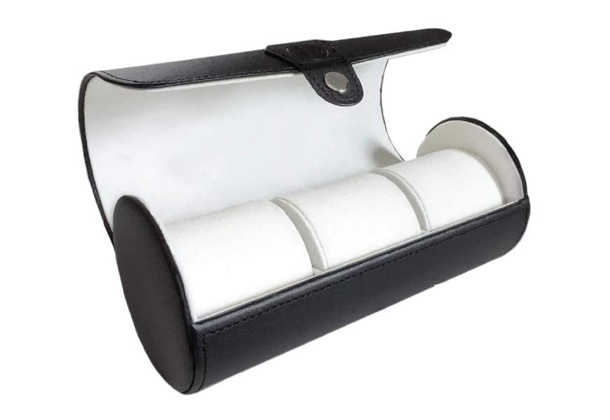 case elegance vegan leather travel watch roll case
