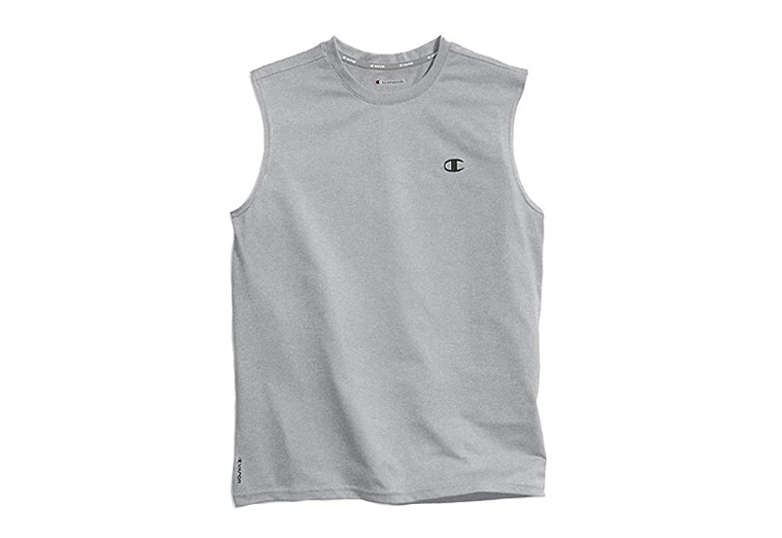 champion men's double dry heather muscle t-shirt