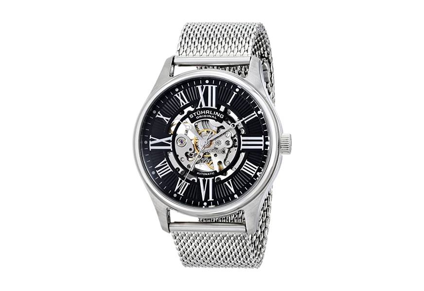 classic atrium elite automatic steel stuhrling watch