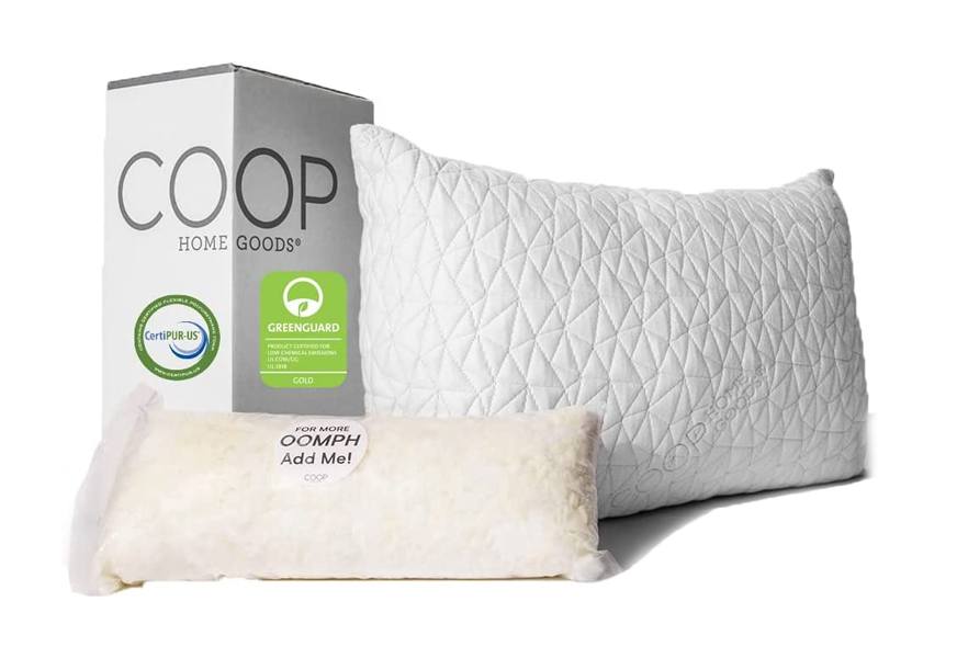 coop home goods premium adjustable loft pillow