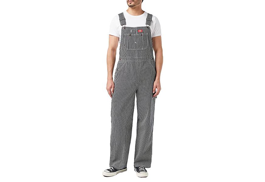 dickies men's hickory stripe bib overall