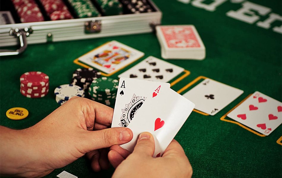 friends having poker night