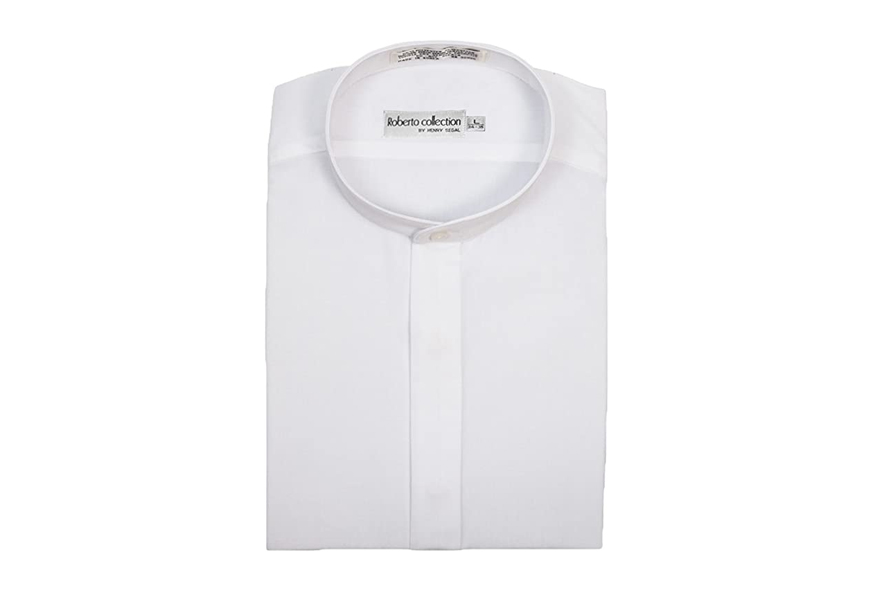 henry segal banded collar dress shirt