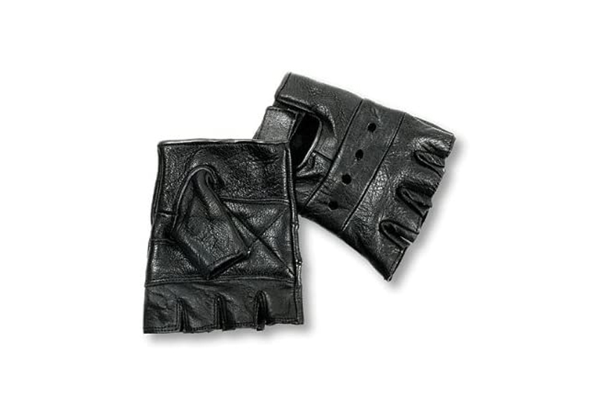 interstate leather men's basic fingerless gloves