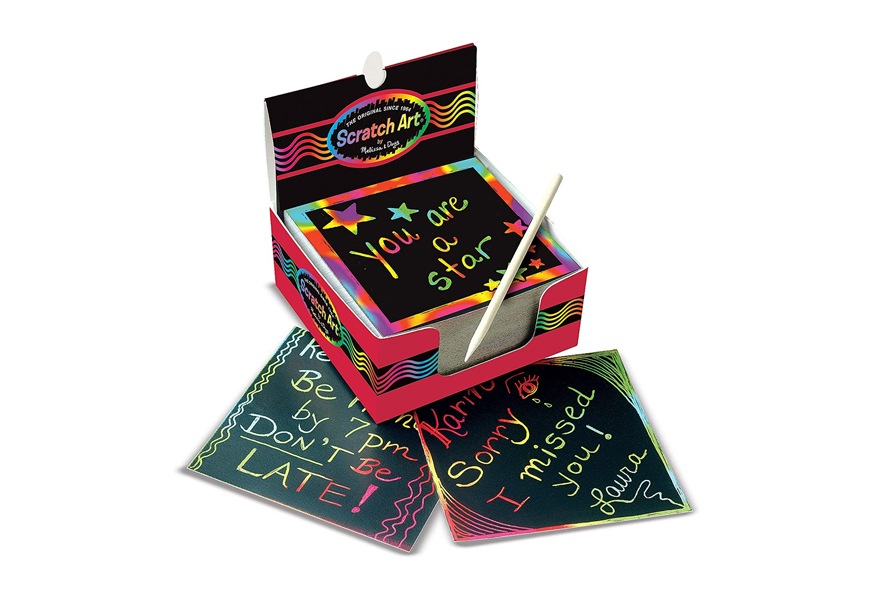melissa & doug scratch art box of rainbow mini notes