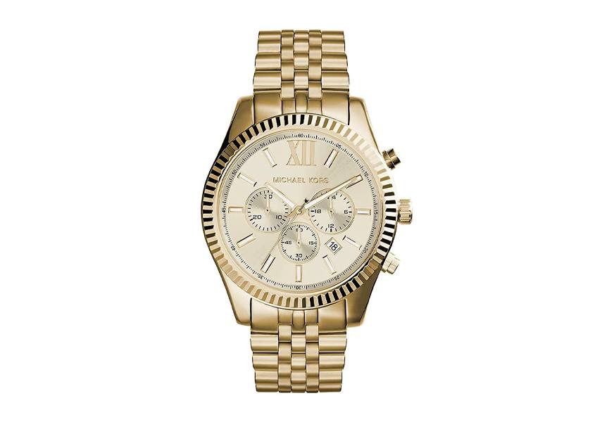michael kors lexington gold-tone stainless steel watch