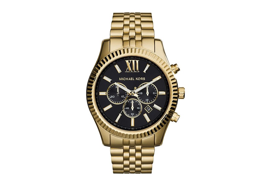 michael kors men's lexington gold-tone watch