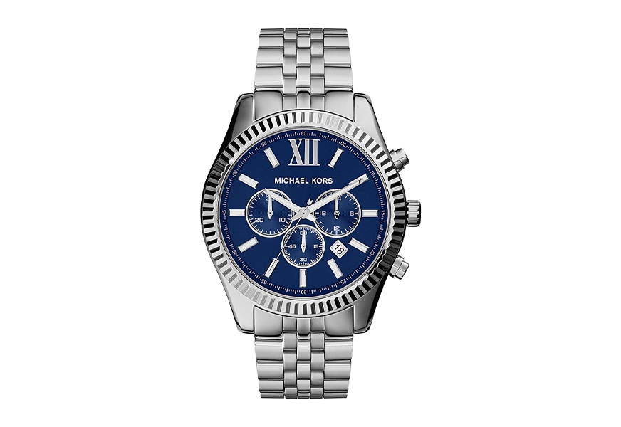 michael kors men's lexington silver-tone watch