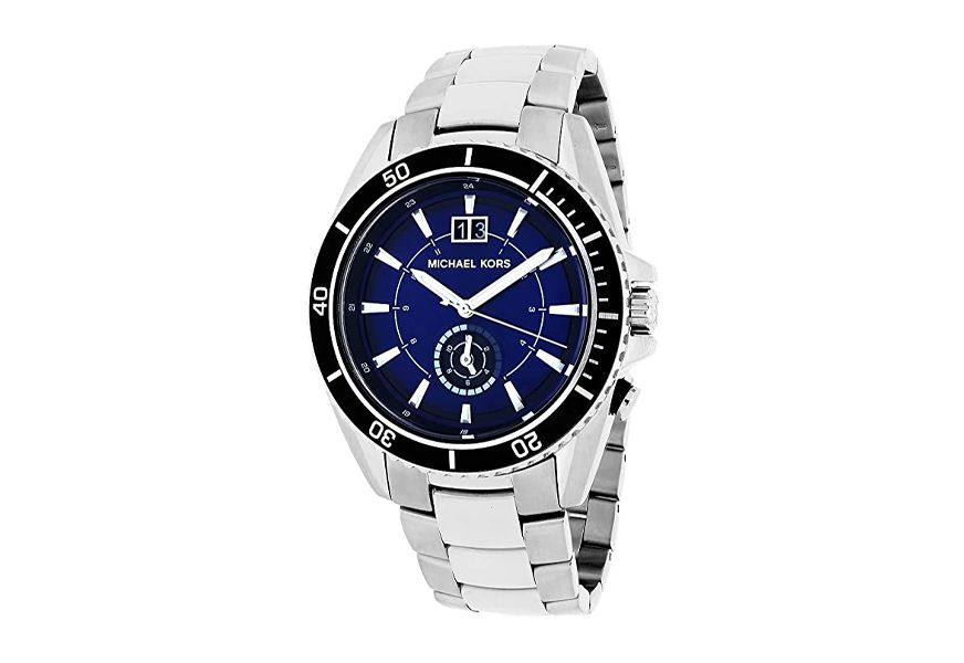 michael kors men's mk8400 - jetmaster silver/blue