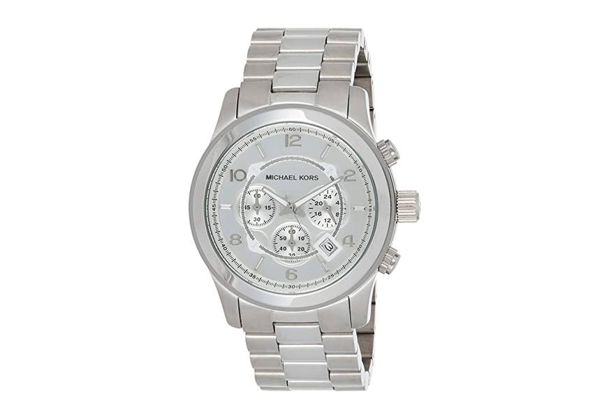 michael kors men's oversized chronograph watch – silvertone