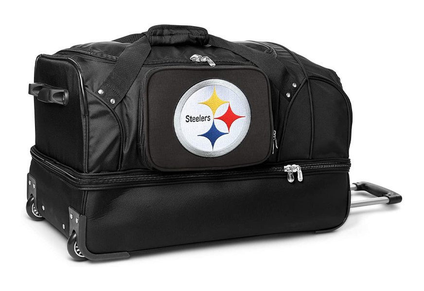 nfl drop bottom rolling duffel bag