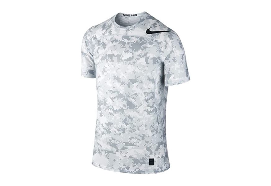 nike men’s hypercool ss fitted camo training top
