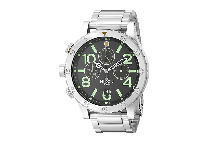 nixon men's 48-20 geo volt stainless steel chronograph watch