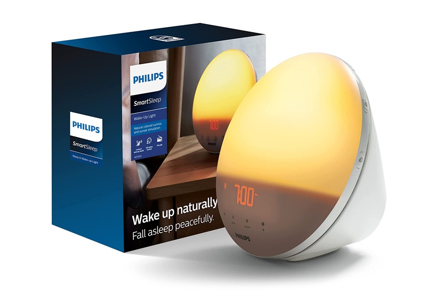 philips wake up light alarm clock with colored sunrise simulation