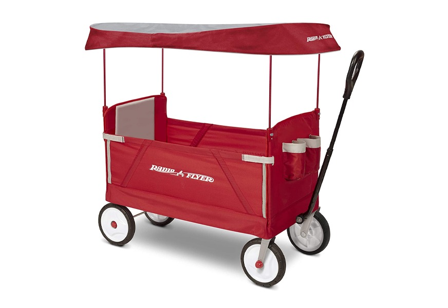 radio flyer 3-in-1 ez folding wagon with canopy for kids