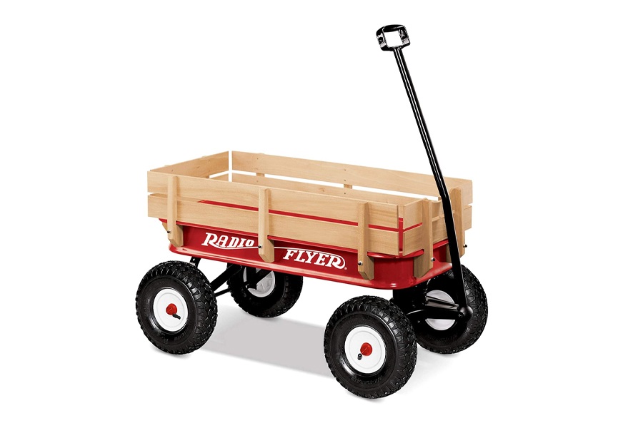 radio flyer steel and wood wagon for kids