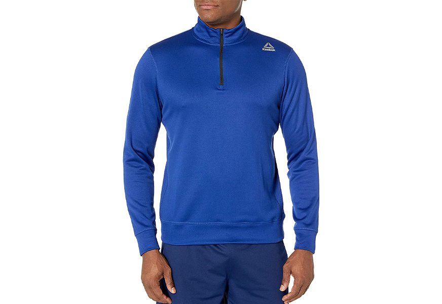 reebok workout ready grid 1/4 zip