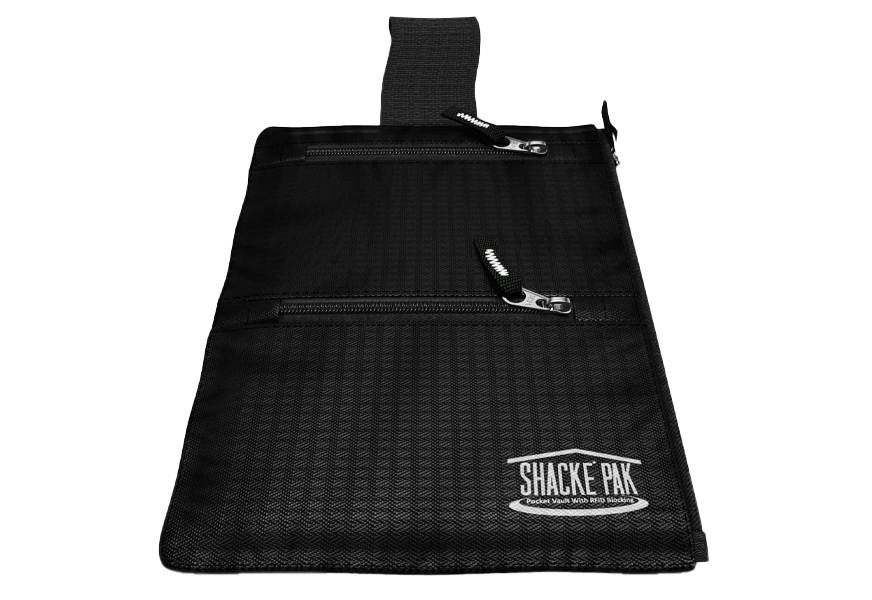 shacke hidden travel belt wallet w/rfid blocker