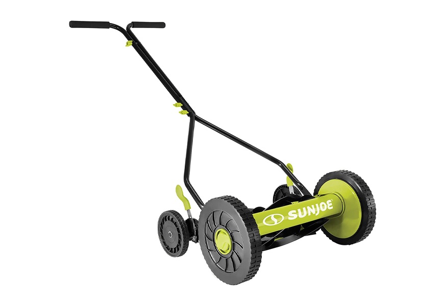 sun joe 14-inch quad wheel manual reel mower