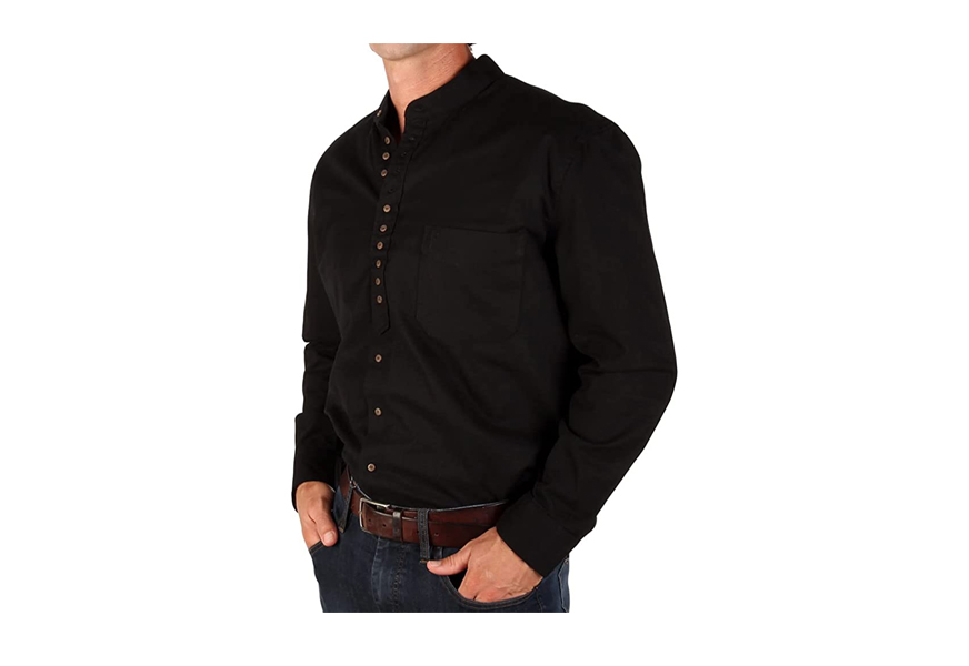 the celtic ranch traditional irish grandfather collarless shirt