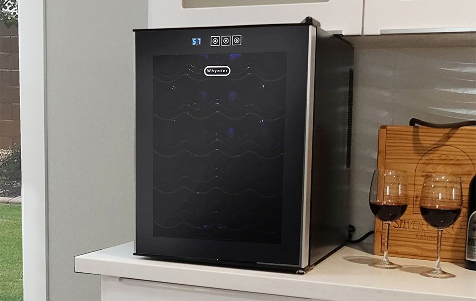 wine cooler on a kitchen top