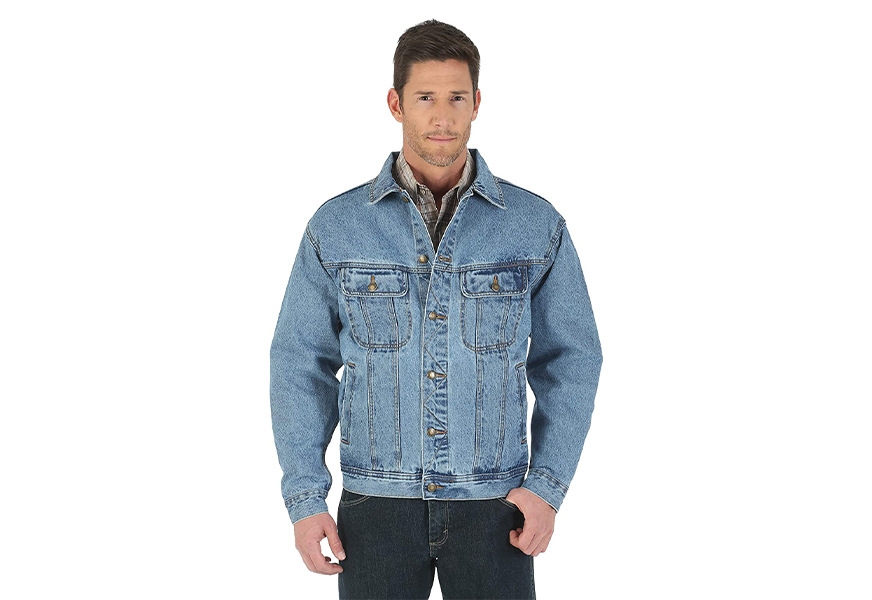 wrangler men's rugged wear unlined denim jacket