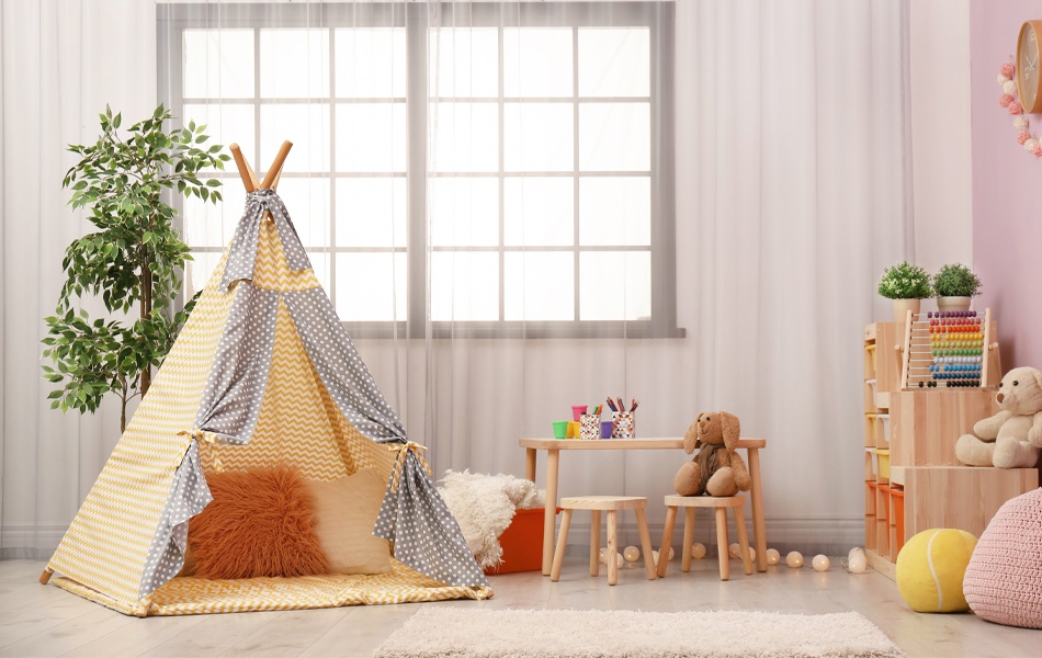 amazing kids teepee in the bedroom