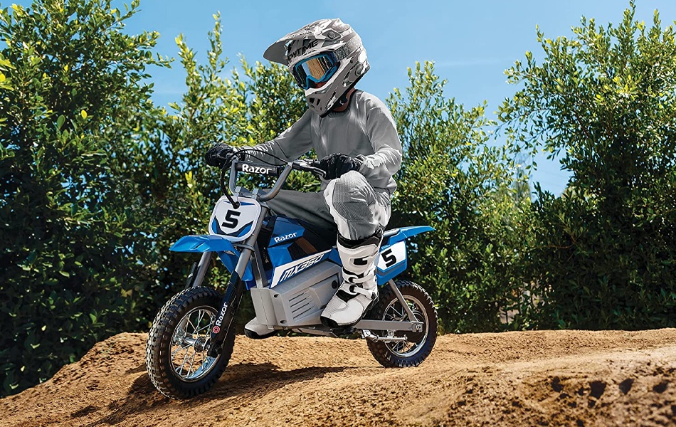 boy riding a dirt bike