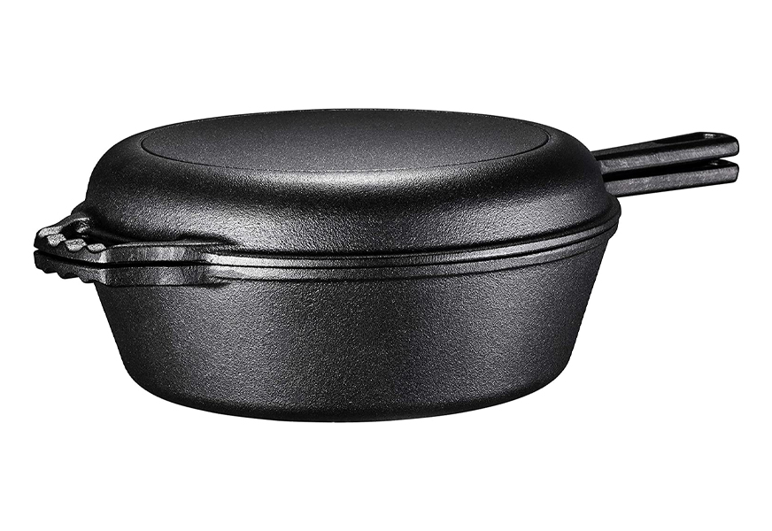 bruntmor ultimate pre-seasoned 2-in-1 cast iron multi-cooker