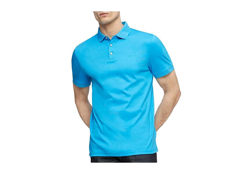 calvin klein mens'liquid touch polo solid with uv protection