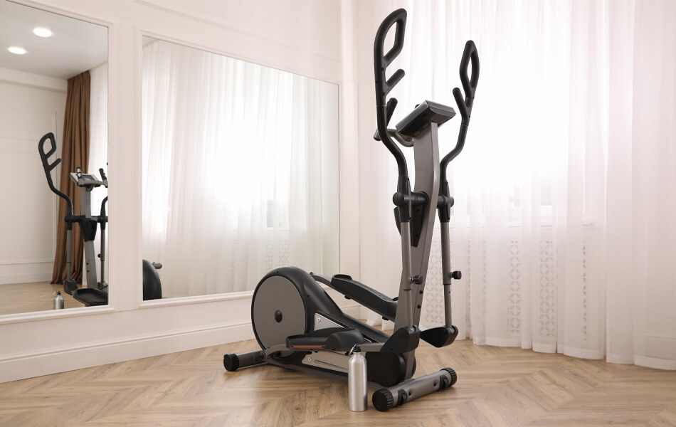 elliptical machine in a home gym