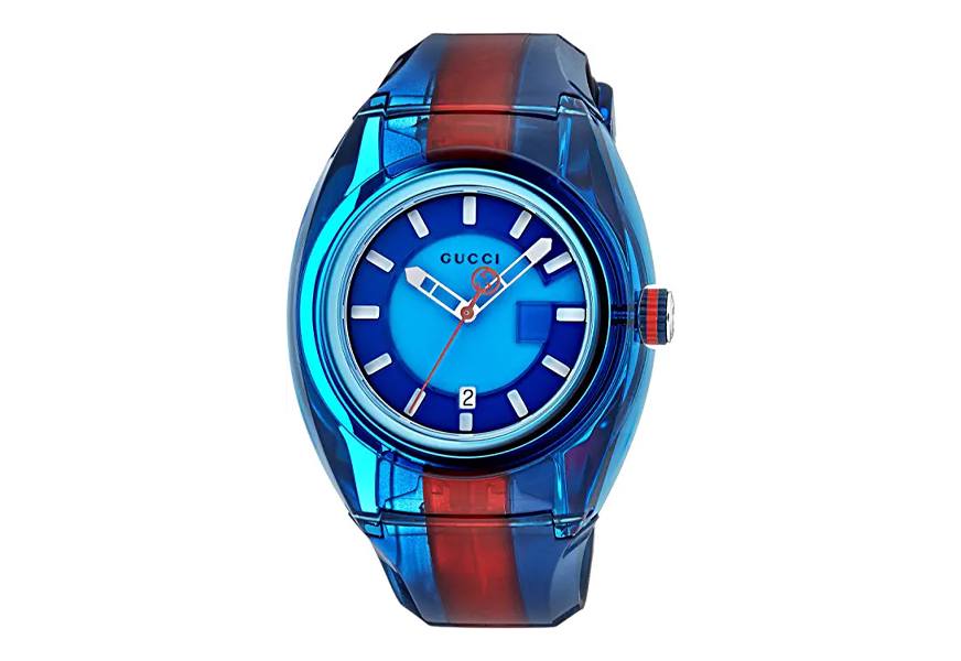 gucci stainless steel and rubber watch