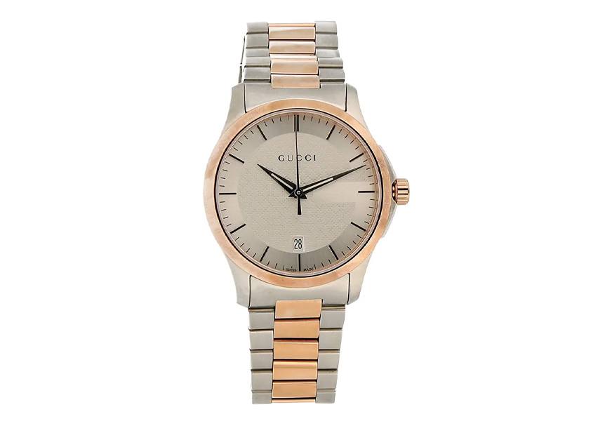 gucci stainless steel dress two-tone men's watch