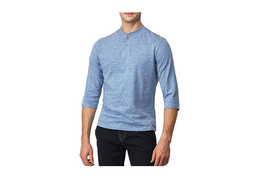 h2h casual premium slim fit henley