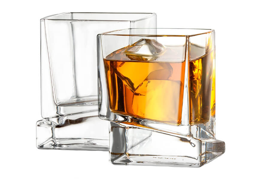 joyjolt carre square whiskey glasses