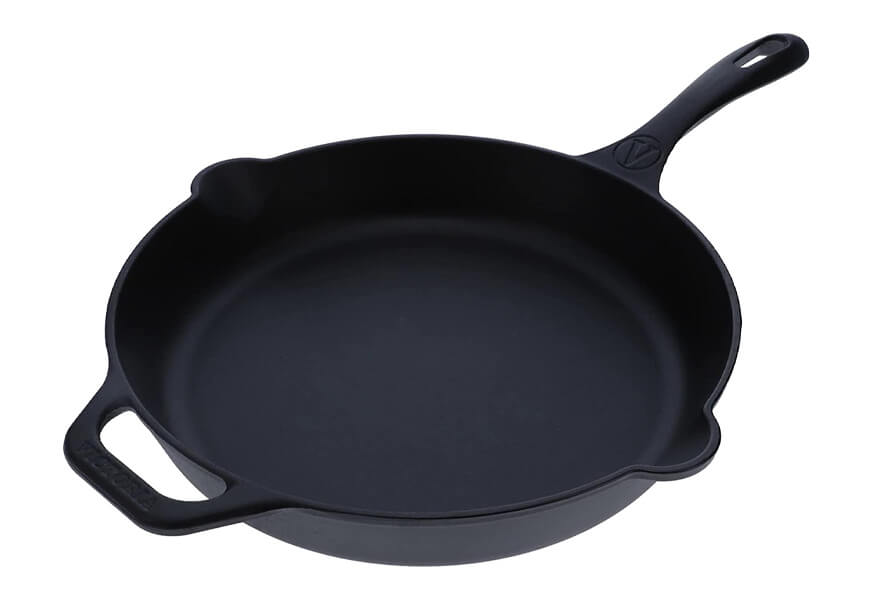 large pre-seasoned cast iron skillet by victoria