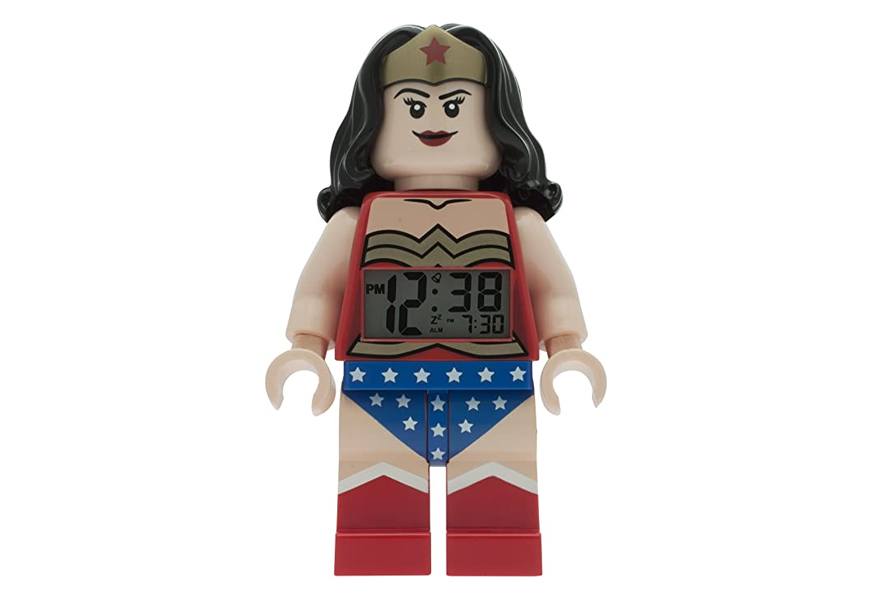 lego dc comics super heroes minifigure light up kids alarm clock