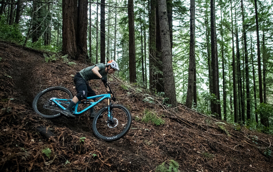 man riding mountain bike