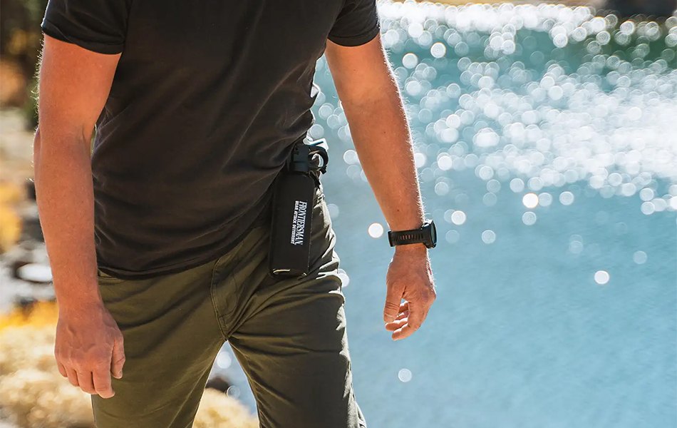 man wearing bear spray on his belt