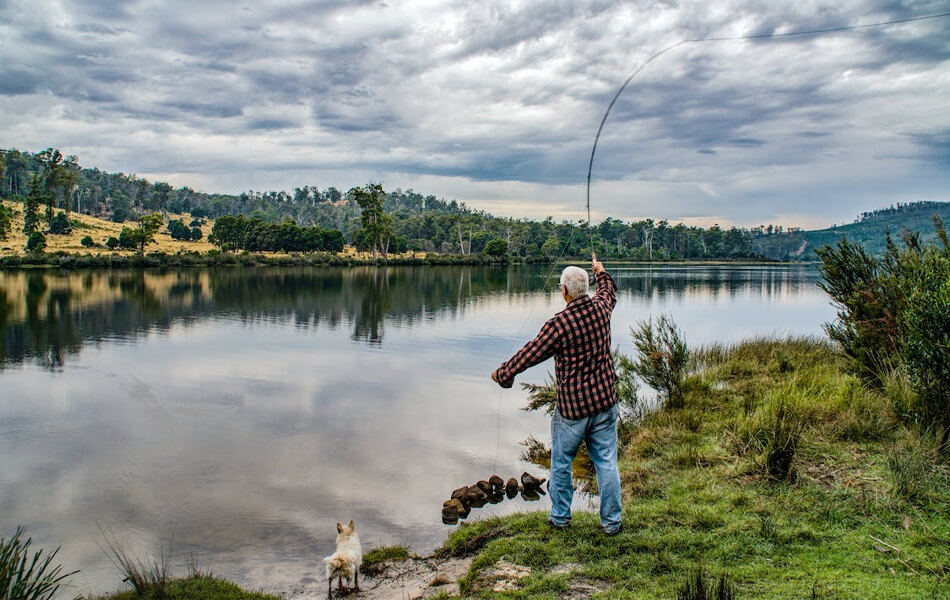 older man fishing