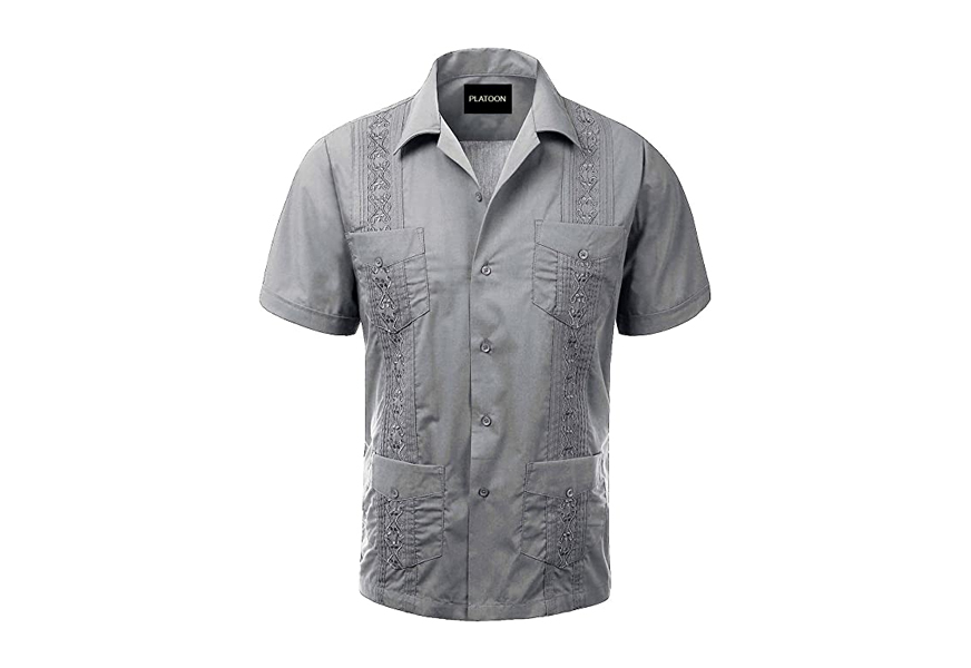 platoon guayabera short sleeve cuban men's shirt