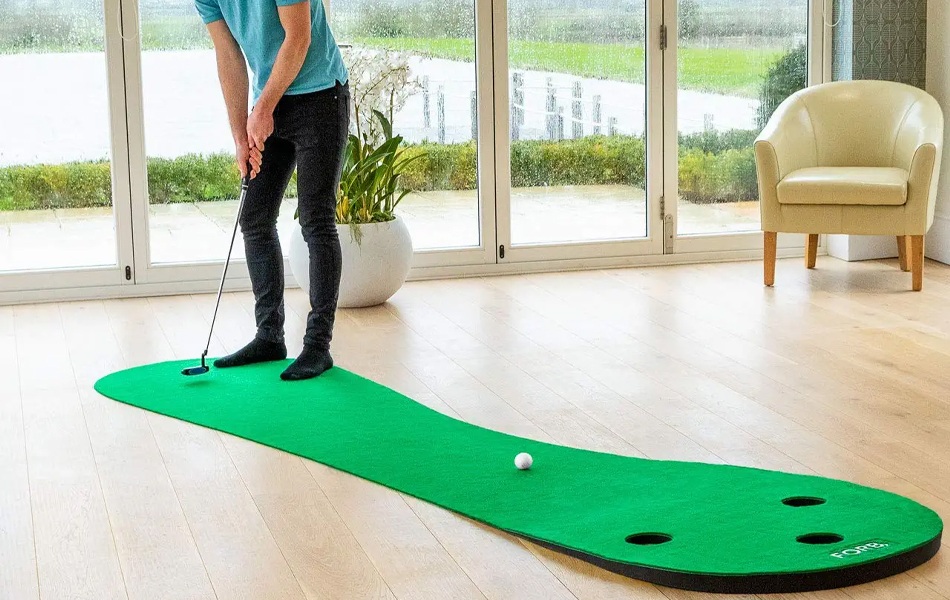 playing indoor golf