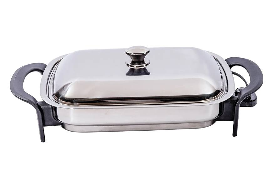 precise heat 16-inch rectangular surgical stainless steel electric skillet