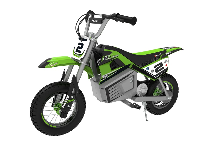 razor dirt rocket sx350 green mcgrath electric motocross dirt bike