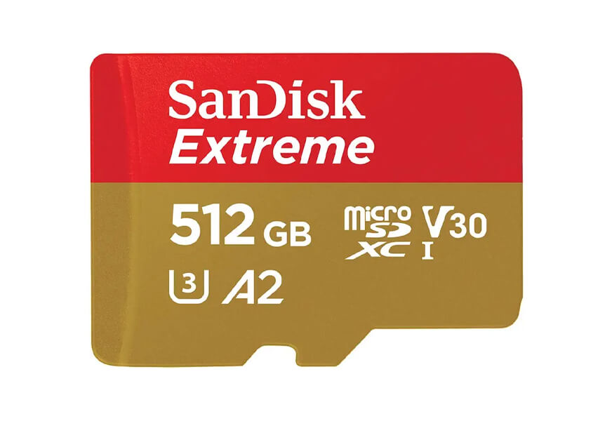 sandisk 512gb extreme microsdxc uhs-i memory card with adapter