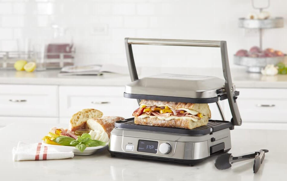 sandwich in a panini press