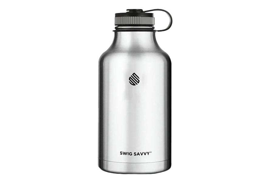 swig savvy stainless steel insulated water bottle and beer growler