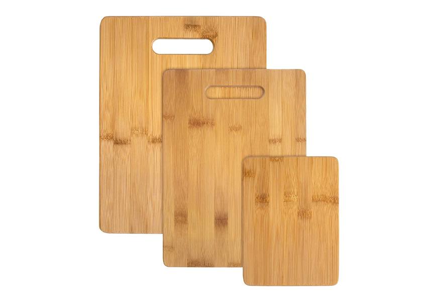 totally bamboo 3-piece bamboo serving and cutting board set
